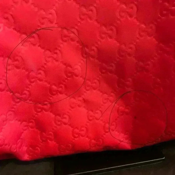 GUCCI GG pattern Large tote Duffle Bag Tote Bag Nylon Red - Picture 6 of 16